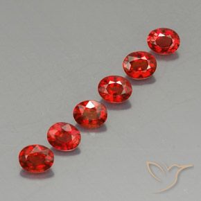 2.27カラットの天然明るい赤サファイア（4.6×3.7 mm・オーバルカット）