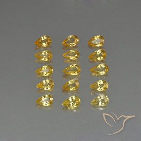 3.68カラットの天然ミディアムゴールデンサファイア（4.9×3.1 mm・洋梨の形）