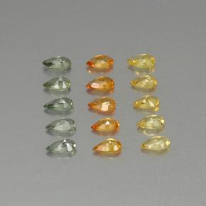 3.72カラットの天然マルチカラーサファイア（5.1×3 mm・洋梨の形）