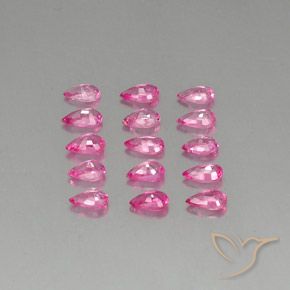 3.58カラットの天然ミディアムダークピンクサファイア（4.7×3.1 mm・洋梨の形）