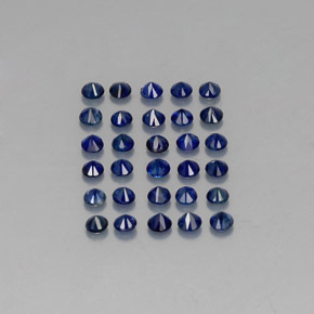カラットの天然ディープブルーサファイア（2.05 mm・ラウンドカット）