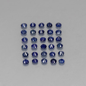 カラットの天然ディープブルーサファイア（1.98 mm・ラウンドカット）