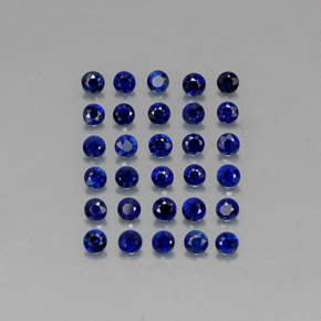 カラットの天然ディープブルーサファイア（2.00 mm・ラウンドカット）