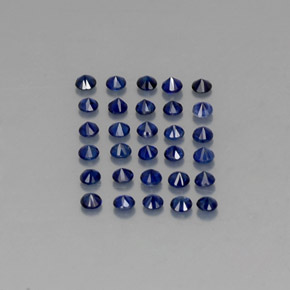 カラットの天然ディープブルーサファイア（2.00 mm・ラウンドカット）