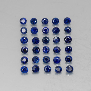 カラットの天然ディープブルーサファイア（2.00 mm・ラウンドカット）
