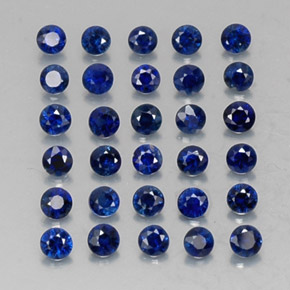 カラットの天然ディープブルーサファイア（2.00 mm・ラウンドカット）