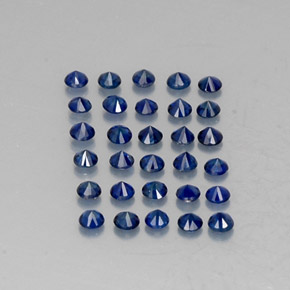 カラットの天然ディープブルーサファイア（2.00 mm・ラウンドカット）