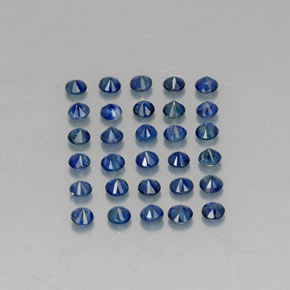 カラットの天然ディープブルーサファイア（2.06 mm・ラウンドカット）