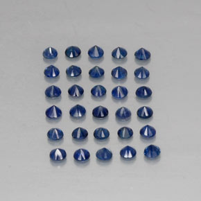 カラットの天然ディープブルーサファイア（2.00 mm・ラウンドカット）