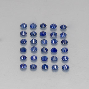 カラットの天然ディープブルーサファイア（2.02 mm・ラウンドカット）