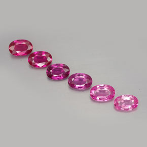 カラットの天然マルチピンクサファイア（6×4.1 mm・オーバルカット）