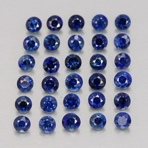カラットの天然ディープブルーサファイア（2.00 mm・ラウンドカット）