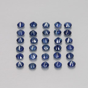 カラットの天然ディープブルーサファイア（2.00 mm・ラウンドカット）