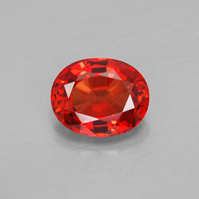 1.59カラットの天然レッドオレンジサファイア（7.5×6 mm・オーバルカット）