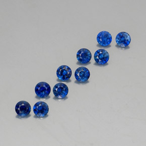 カラットの天然ディープブルーサファイア（3.52 mm・ラウンドカット）