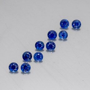 カラットの天然ディープブルーサファイア（3.50 mm・ラウンドカット）