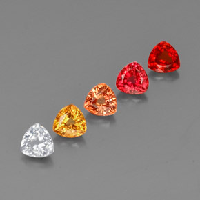 カラットの天然マルチカラーサファイア（4.1×4 mm・トリリアント）