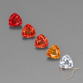 1.64カラットの天然マルチカラーサファイア（4.1×4.1 mm・トリリアント）