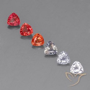1.97カラットの天然マルチカラーサファイア（4.1×4 mm・トリリアント）