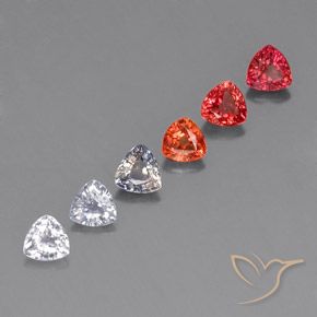 1.97カラットの天然マルチカラーサファイア（4.1×4 mm・トリリアント）