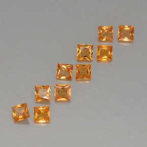 1.76カラットの天然ミディアムオレンジサファイア（3.1×3 mm・四角）