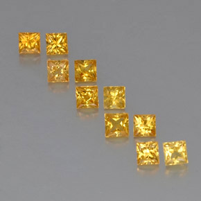 カラットの天然ゴールデンイエローサファイア（3.2×3.2 mm・四角）
