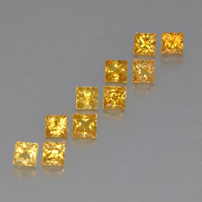 カラットの天然ゴールデンイエローサファイア（3.2×3.2 mm・四角）