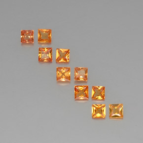 1.52カラットの天然Apricot Orange サファイア（2.9×2.9 mm・四角）