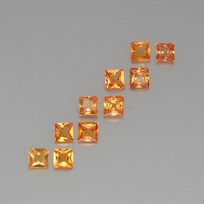 1.52カラットの天然Apricot Orange サファイア（2.9×2.9 mm・四角）