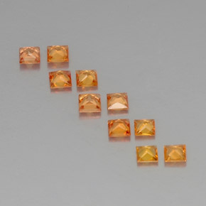 1.52カラットの天然Apricot Orange サファイア（2.9×2.9 mm・四角）