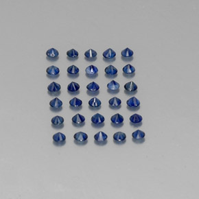 カラットの天然ディープブルーサファイア（2.02 mm・ラウンドカット）