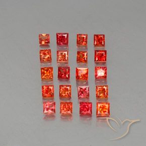 3.03カラットの天然明るいクリムゾンレッドサファイア（2.7×2.7 mm・四角）
