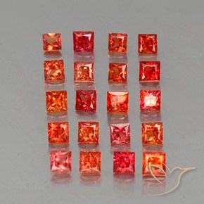 3.03カラットの天然明るいクリムゾンレッドサファイア（2.7×2.7 mm・四角）