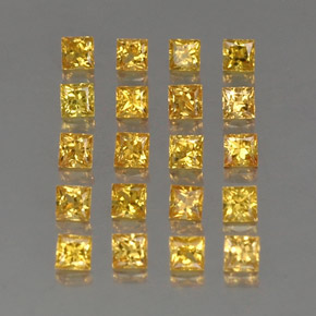 カラットの天然ゴールデンイエローサファイア（2.8×2.8 mm・四角）