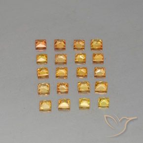 2.50カラットの天然Apricot Orange サファイア（2.6×2.6 mm・四角）
