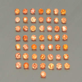 カラットの天然オレンジサファイア（1.82 mm・ラウンドカット）