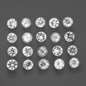 カラットの天然ホワイトサファイア（2.31 mm・ラウンドカット）