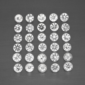カラットの天然ホワイトサファイア（2.31 mm・ラウンドカット）