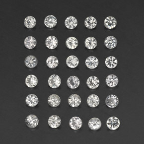 カラットの天然ホワイトサファイア（2.32 mm・ラウンドカット）