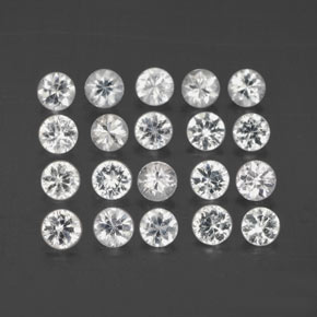 カラットの天然ホワイトサファイア（2.64 mm・ラウンドカット）