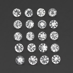 カラットの天然ホワイトサファイア（3.14 mm・ラウンドカット）