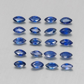 カラットの天然ディープブルーサファイア（4×2 mm・マーキス）