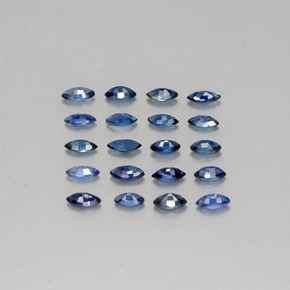 カラットの天然ディープブルーサファイア（3.8×2.1 mm・マーキス）