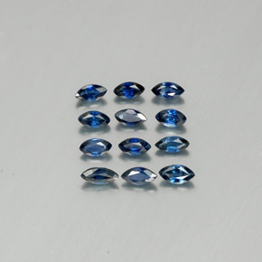 カラットの天然ディープブルーサファイア（3.8×2.1 mm・マーキス）