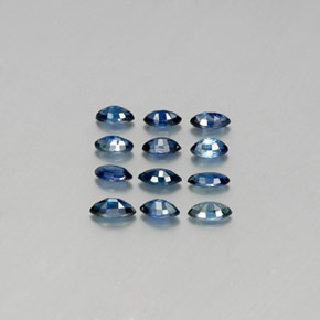 カラットの天然ディープブルーサファイア（3.8×2.1 mm・マーキス）