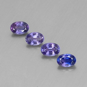 カラットの天然バイオレットブルーサファイア（6×4.2 mm・オーバルカット）