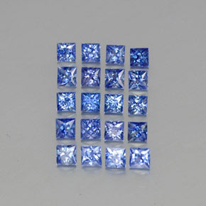カラットの天然ブルーサファイア（2.9×2.9 mm・四角）