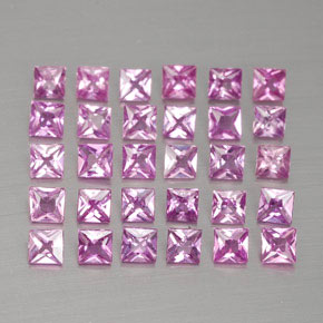 2.67カラットの天然薄いロイヤルパープルピンクサファイア（2.6×2.6 mm・四角）