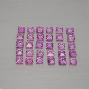 2.67カラットの天然薄いロイヤルパープルピンクサファイア（2.6×2.6 mm・四角）
