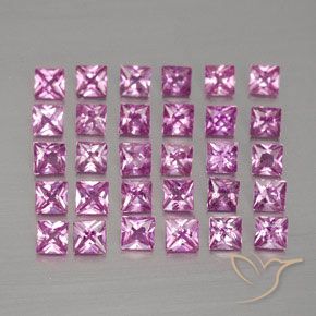 2.69カラットの天然パープルピンクサファイア（2.4×2.4 mm・四角）